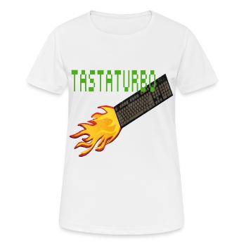 IT Work Joke Fast Typing Keyboard - Women's Breathable T-Shirt - white - Front - AI Model Female 172 dark (172cm)
