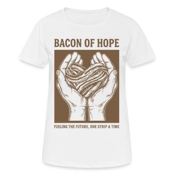 Frühstück Speck der Hoffnung Lustiger Brunch Kaffee Essen - Frauen T-Shirt atmungsaktiv - Weiß - Vorne - AI Model Female 172 dark (172cm)