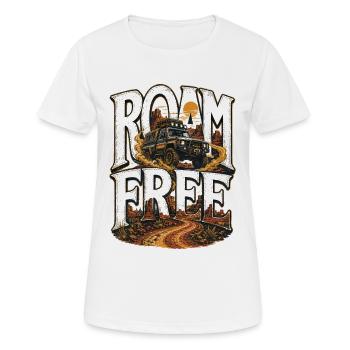 Roam Free Offroad SUV Sandpiste Freiheit Abenteuer - Frauen T-Shirt atmungsaktiv - Weiß - Vorne - AI Model Female 172 dark (172cm)
