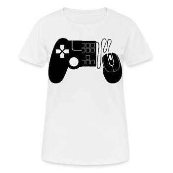 Manettes de jeu - T-shirt respirant Femme - blanc - Devant - AI Model Female 172 dark (172cm)