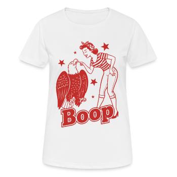 Boop Eagle Pinup Girl Americana Vintage Patriotic - Women's Breathable T-Shirt - white - Front - AI Model Female 172 dark (172cm)