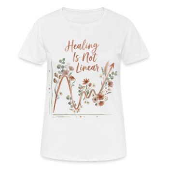 Die Heilung psychischer Gesundheit ist nicht linear - Frauen T-Shirt atmungsaktiv - Weiß - Vorne - AI Model Female 172 dark (172cm)