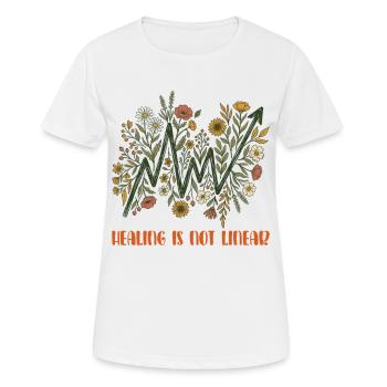 Die Heilung psychischer Gesundheit ist nicht linear - Frauen T-Shirt atmungsaktiv - Weiß - Vorne - AI Model Female 172 dark (172cm)