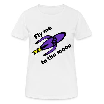 Bitcoin Rakete Violett - Frauen T-Shirt atmungsaktiv - Weiß - Vorne - AI Model Female 172 dark (172cm)