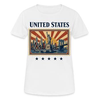New York Klassische Reisemarke - Frauen T-Shirt atmungsaktiv - Weiß - Vorne - AI Model Female 172 dark (172cm)