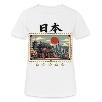 Tokio Reisepost im Vintage Stil - Frauen T-Shirt atmungsaktiv - Weiß - Vorne - AI Model Female 172 dark (172cm)