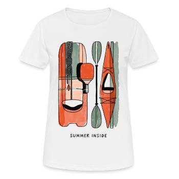 Sommer Inside Kajak & Ruder - Frauen T-Shirt atmungsaktiv - Weiß - Vorne - AI Model Female 172 dark (172cm)