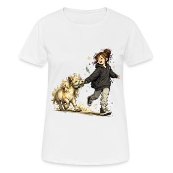 Encore des rires. Plus de poney. – Amitié et chevaux - T-shirt respirant Femme - blanc - Devant - AI Model Female 172 dark (172cm)