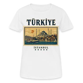Istanbul Bosporus Reisemarke - Frauen T-Shirt atmungsaktiv - Weiß - Vorne - AI Model Female 172 dark (172cm)