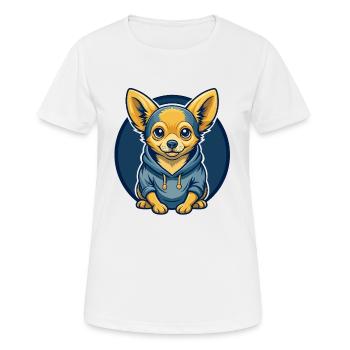 Chihuahua-Hund Kawaii Maskottchen Cartoon-Clipart-Logo - Frauen T-Shirt atmungsaktiv - Weiß - Vorne - AI Model Female 172 dark (172cm)