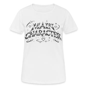 Personnage principal Y2K Chrome Minimaliste - T-shirt respirant Femme - blanc - Devant - AI Model Female 172 dark (172cm)