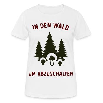 In den Wald zum Abschalten - Nature & Pilze - Frauen T-Shirt atmungsaktiv - Weiß - Vorne - AI Model Female 172 dark (172cm)