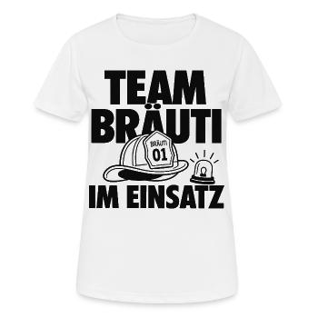Team Bräutigam im Einsatz JGA - Frauen T-Shirt atmungsaktiv - Weiß - Vorne - AI Model Female 172 dark (172cm)