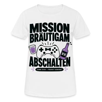 Mission Bräutigam Abschalten - Frauen T-Shirt atmungsaktiv - Weiß - Vorne - AI Model Female 172 dark (172cm)