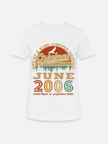 Juni 2006 Retro Vintage Bursdagsgave - Pustende T-skjorte for kvinner - hvit