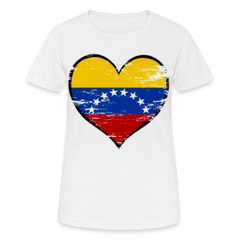 Venezuala heart flag used - Women's Breathable T-Shirt - white - Front - AI Model Female 172 dark (172cm)
