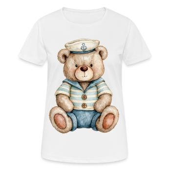 Bear en tant que marin - T-shirt respirant Femme - blanc - Devant - AI Model Female 172 dark (172cm)