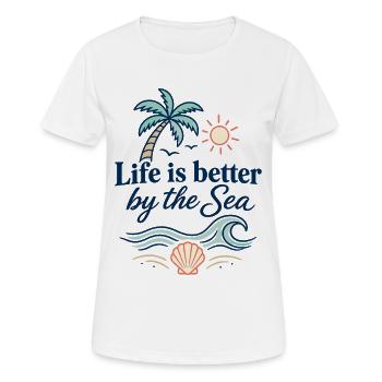 La vie est meilleure au bord de la mer Adore les vacances - T-shirt respirant Femme - blanc - Devant - AI Model Female 172 dark (172cm)
