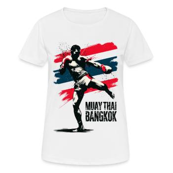 Muay Thai Bangkok - Frauen T-Shirt atmungsaktiv - Weiß - Vorne - AI Model Female 172 dark (172cm)