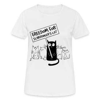 Schrödinger's Cat Protest Design - Women's Breathable T-Shirt - white - Front - AI Model Female 172 dark (172cm)
