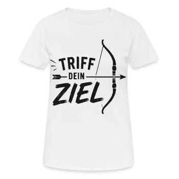 Triff Dein Ziel Bogenmotiv - Frauen T-Shirt atmungsaktiv - Weiß - Vorne - AI Model Female 172 dark (172cm)