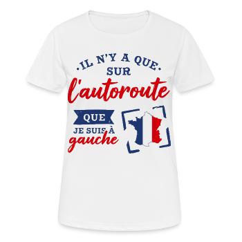 Politique Cadeau humour personnalisé - T-shirt respirant Femme - blanc - Devant - AI Model Female 172 dark (172cm)