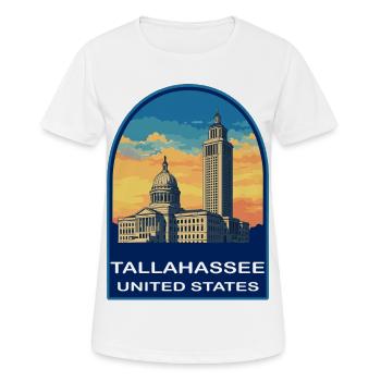 Tallahassee, Florida Capitol Retro Sunset Abzeichen - Frauen T-Shirt atmungsaktiv - Weiß - Vorne - AI Model Female 172 dark (172cm)