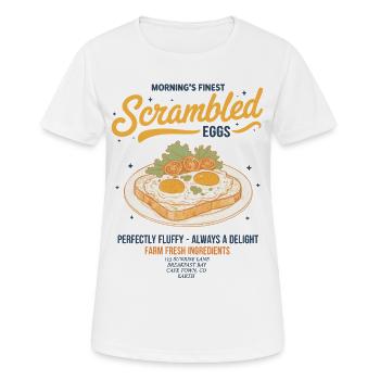 Petit-déjeuner Brunch drôle Café Nourriture Bacon - T-shirt respirant Femme - blanc - Devant - AI Model Female 172 dark (172cm)