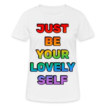 Just Be Your Lovely Self - Women's Breathable T-Shirt - white - Front - AI Model Female 172 dark (172cm)