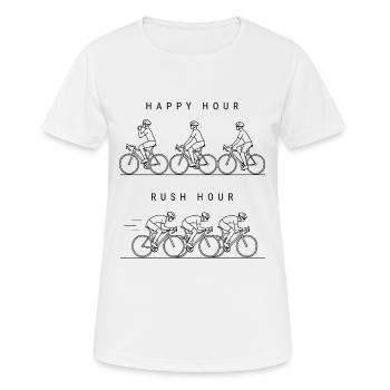 Happy Hour Pick-Hour Bike Shirt de moto - T-shirt respirant Femme - blanc - Devant - AI Model Female 172 dark (172cm)