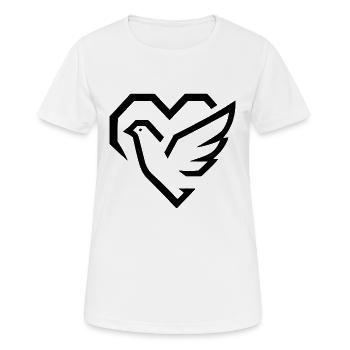 Schwarze HerzTaube - Frauen T-Shirt atmungsaktiv - Weiß - Vorne - AI Model Female 172 dark (172cm)