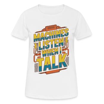 Industrial Electrician Machines Listen Technician - Frauen T-Shirt atmungsaktiv - Weiß - Vorne - AI Model Female 172 dark (172cm)