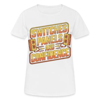 Industrial Electrician Switches Panels Maintenance - Frauen T-Shirt atmungsaktiv - Weiß - Vorne - AI Model Female 172 dark (172cm)
