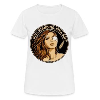 Toujours debout, toujours doux - T-shirt respirant Femme - blanc - Devant - AI Model Female 172 dark (172cm)