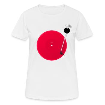Japan Flagge minimalistischer Plattenspieler  - Frauen T-Shirt atmungsaktiv - Weiß - Vorne - AI Model Female 172 dark (172cm)