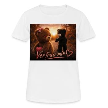 Vertrau mir – Süße Teddybären - Frauen T-Shirt atmungsaktiv - Weiß - Vorne - AI Model Female 172 dark (172cm)