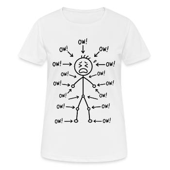 Aua, ich habe überall Schmerzen | Humor Rückenschmerzen Körper - Frauen T-Shirt atmungsaktiv - Weiß - Vorne - AI Model Female 172 dark (172cm)