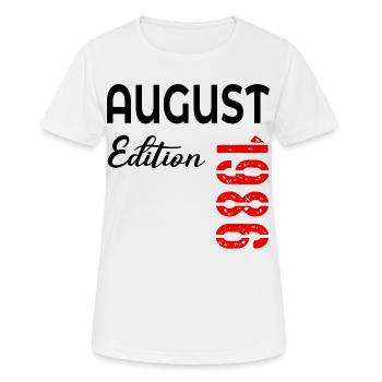 40. Geburtstag August 1986 - Frauen T-Shirt atmungsaktiv - Weiß - Vorne - AI Model Female 172 dark (172cm)
