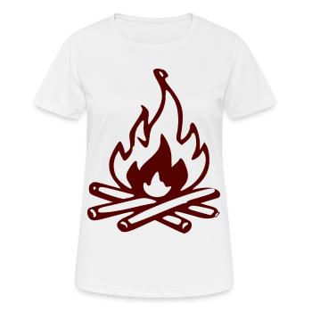 Silhouette Feu de camp rouge - T-shirt respirant Femme - blanc - Devant - AI Model Female 172 dark (172cm)