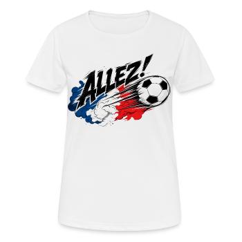 Allez France Saying Football Fan Tricolore - Women's Breathable T-Shirt - white - Front - AI Model Female 172 dark (172cm)