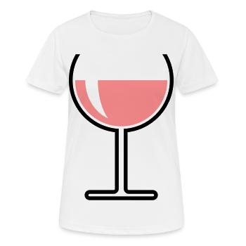 Roséweinglas Rund Offen (Roséwein / Wein / 2C) - Frauen T-Shirt atmungsaktiv - Weiß - Vorne - AI Model Female 172 dark (172cm)