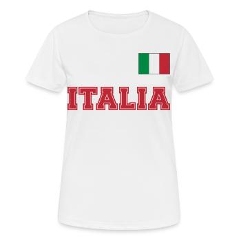 Italien Trikot Look - ITALIA mit Flagge Fahne - Frauen T-Shirt atmungsaktiv - Weiß - Vorne - AI Model Female 172 dark (172cm)