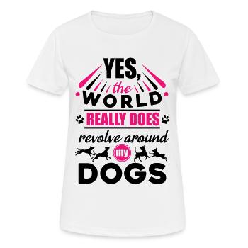 Le monde autour de mes chiens - T-shirt respirant Femme - blanc - Devant - AI Model Female 172 dark (172cm)