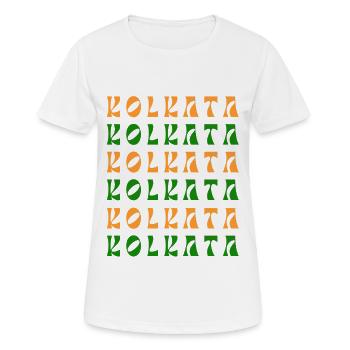 Kolkata Mosaic in Saffron & Emerald - Women's Breathable T-Shirt - white - Front - AI Model Female 172 dark (172cm)