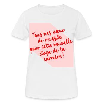 Réussite Nouvau Travail - T-shirt respirant Femme - blanc - Devant - AI Model Female 172 dark (172cm)