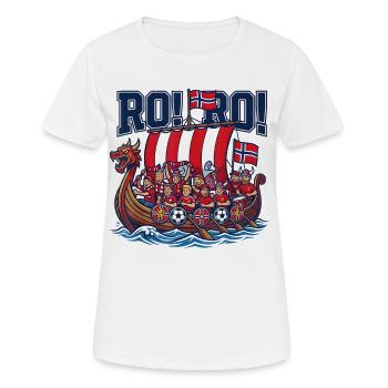 Norwegische Wikingerboot-Fanrallye - Frauen T-Shirt atmungsaktiv - Weiß - Vorne - AI Model Female 172 dark (172cm)