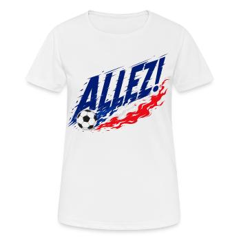 Allez Frankreich Spruch Fußball Fan Motiv - Frauen T-Shirt atmungsaktiv - Weiß - Vorne - AI Model Female 172 dark (172cm)