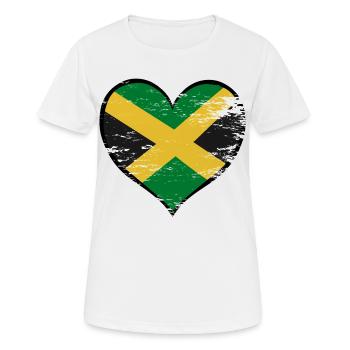 Jamaika_Herzflagge_used - Women's Breathable T-Shirt - white - Front - AI Model Female 172 dark (172cm)