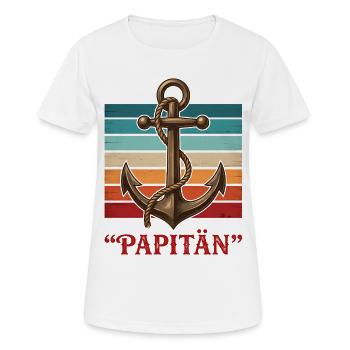 PAPITÄN Anker Vintage ein Schiff Kapitän - Frauen T-Shirt atmungsaktiv - Weiß - Vorne - AI Model Female 172 dark (172cm)
