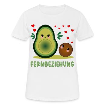 Fernbeziehung Liebe Avocado - Frauen T-Shirt atmungsaktiv - Weiß - Vorne - AI Model Female 172 dark (172cm)